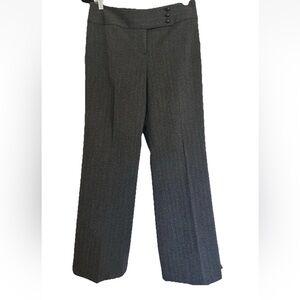 Alfani Women’s  Wide Leg Mid Rise Trouser Charcoal Gray W/ Teal Stripe Sz 6
